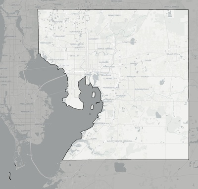 Hillsborough County FL county basemap context