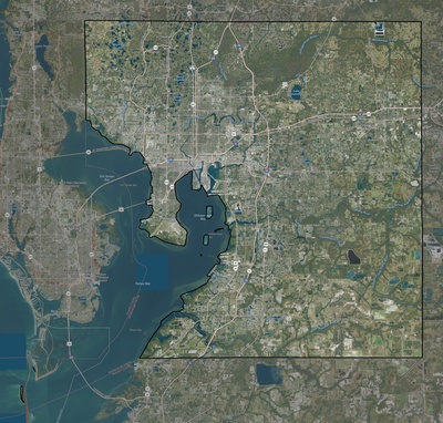 Hillsborough County FL USGS imagery and topo map