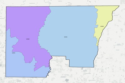 Holmes County FL ZIP code boundaries map