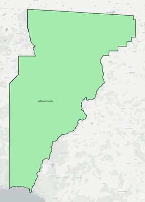 Jefferson County FL school district boundaries map