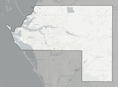 Manatee County FL county basemap context