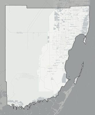 Miami-Dade County FL county basemap context