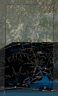 Okaloosa County FL USGS imagery and topo map