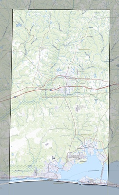 Okaloosa County FL USGS topo map