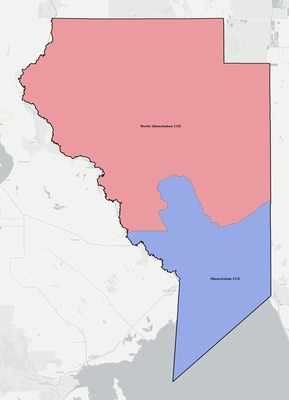 Okeechobee County FL townships and subdivisions map
