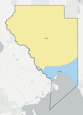 Okeechobee County FL ZIP code boundaries map