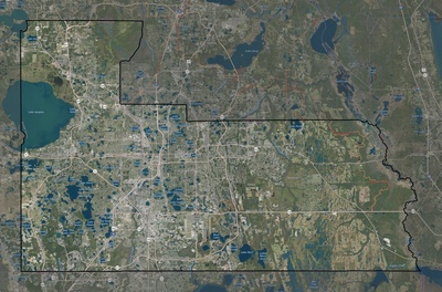 Orange County FL USGS imagery and topo map