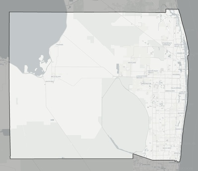 Palm Beach County FL county basemap context