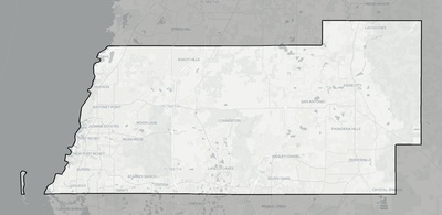 Pasco County FL county basemap context