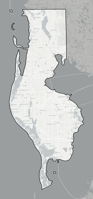 Pinellas County FL county basemap context