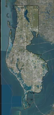 Pinellas County FL USGS imagery and topo map