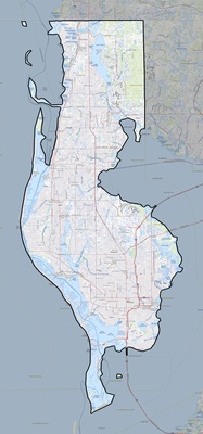 Pinellas County FL USGS topo map
