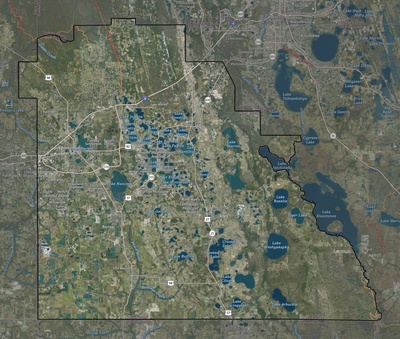 Polk County FL USGS imagery and topo map