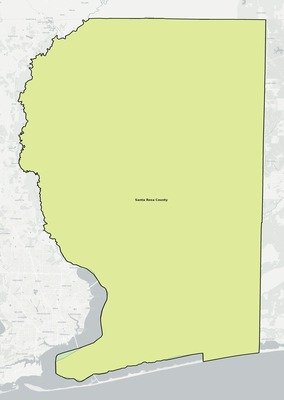 Santa Rosa County FL school district boundaries map