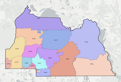 Seminole County FL ZIP code boundaries map