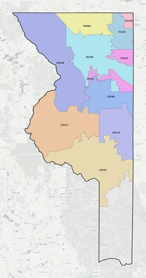 Sumter County FL ZIP code boundaries map