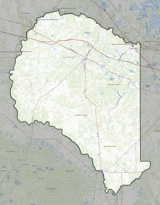 Suwannee County FL USGS topo map