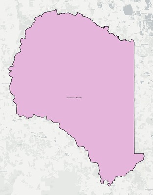 Suwannee County FL school district boundaries map