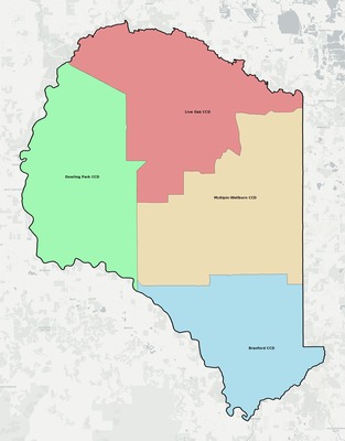 Suwannee County FL townships and subdivisions map