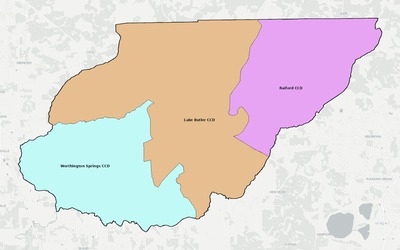 Union County FL townships and subdivisions map