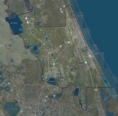 Volusia County FL USGS imagery and topo map