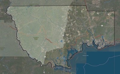 Wakulla County FL USGS imagery and topo map
