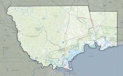 Wakulla County FL USGS topo map
