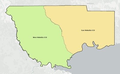 Wakulla County FL townships and subdivisions map