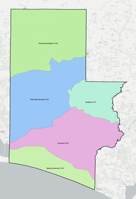 Walton County FL townships and subdivisions map