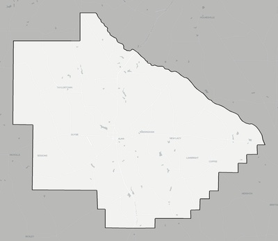 Bacon County GA county basemap context