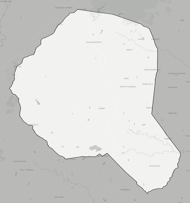 Banks County GA county basemap context