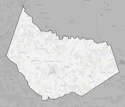 Barrow County GA county basemap context