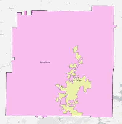Bartow County GA school district boundaries map