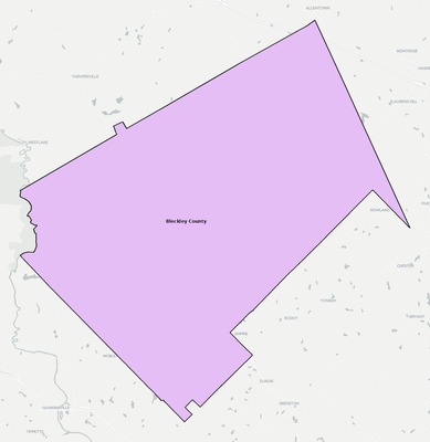 Bleckley County GA school district boundaries map
