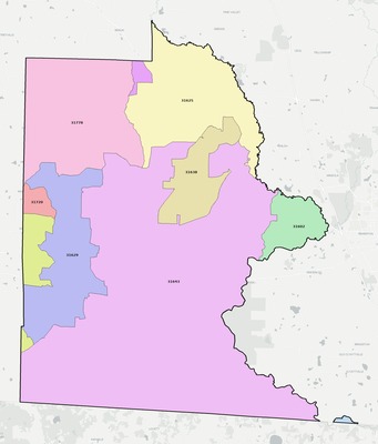 Brooks County GA ZIP code boundaries map