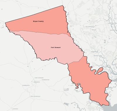 Bryan County GA school district boundaries map
