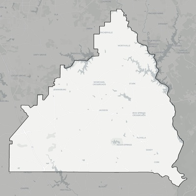Butts County GA county basemap context