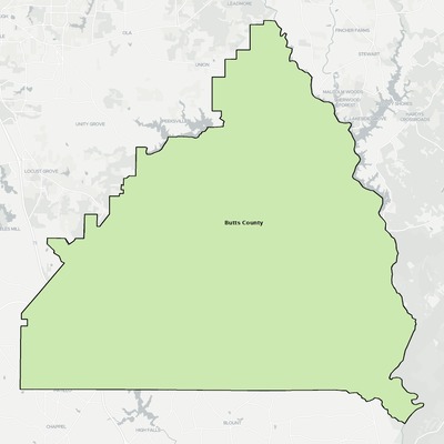 Butts County GA school district boundaries map