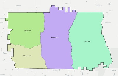 Calhoun County GA townships and subdivisions map