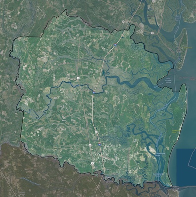 Camden County GA USGS imagery and topo map