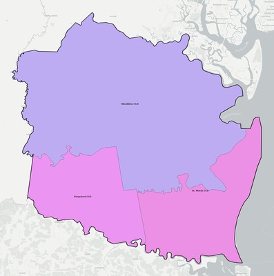 Camden County GA townships and subdivisions map