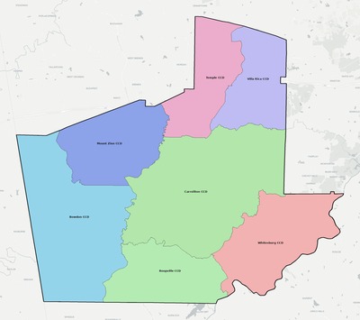Carroll County GA townships and subdivisions map