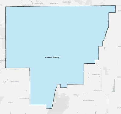Catoosa County GA school district boundaries map