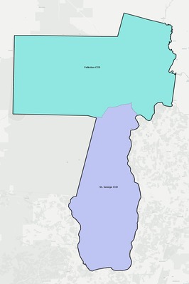 Charlton County GA townships and subdivisions map