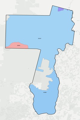 Charlton County GA ZIP code boundaries map