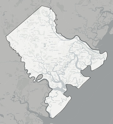Chatham County GA county basemap context