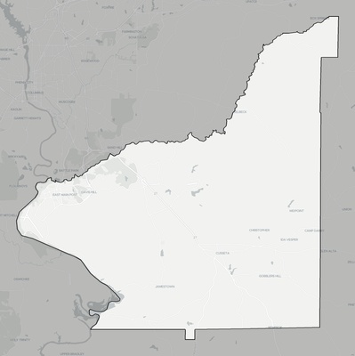 Chattahoochee County GA county basemap context