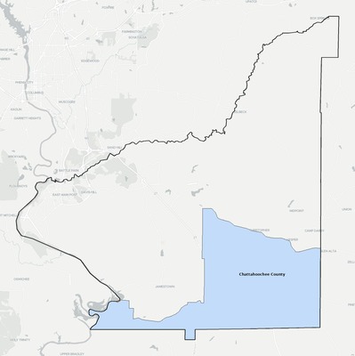 Chattahoochee County GA school district boundaries map