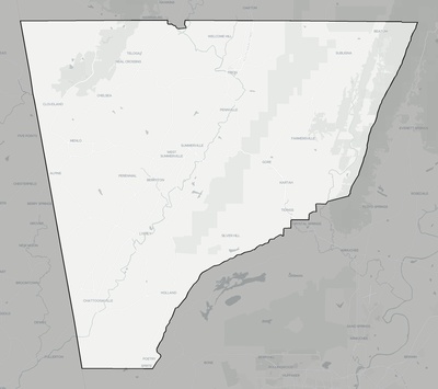 Chattooga County GA county basemap context