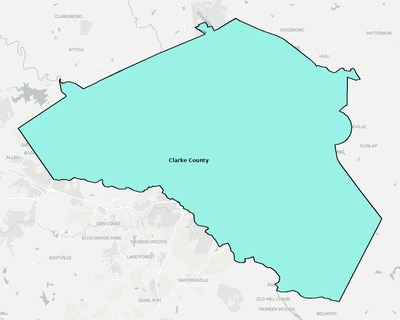 Clarke County GA school district boundaries map